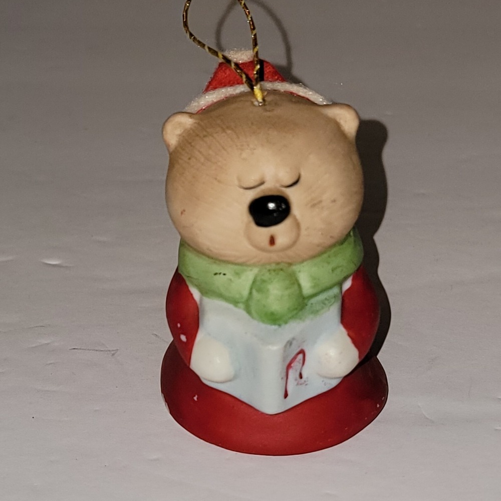 JASCO SMALL CHOIR BOY WITH SANTA HAT BELL FIGURINE